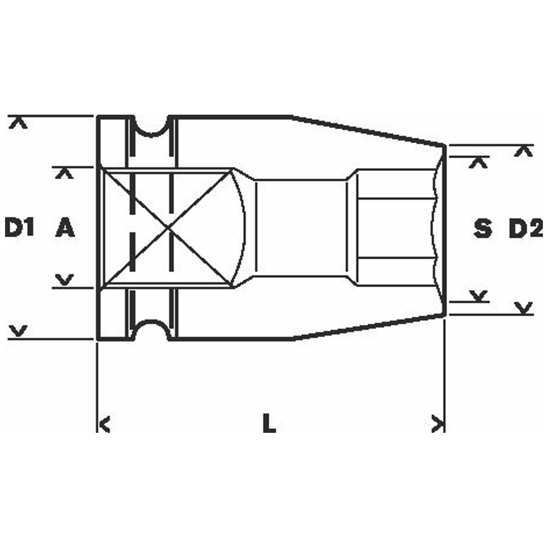 Bosch Steckschlüsseleinsatz, SW 13 mm, L 40 mm, 25 mm, M8, 21,4 mm