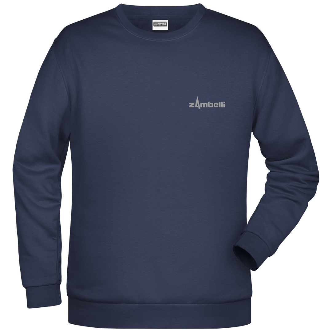Zambelli- James & Nicholson Sweatshirt JN794 Basic Gr. 3XL navy m. Bruststick links