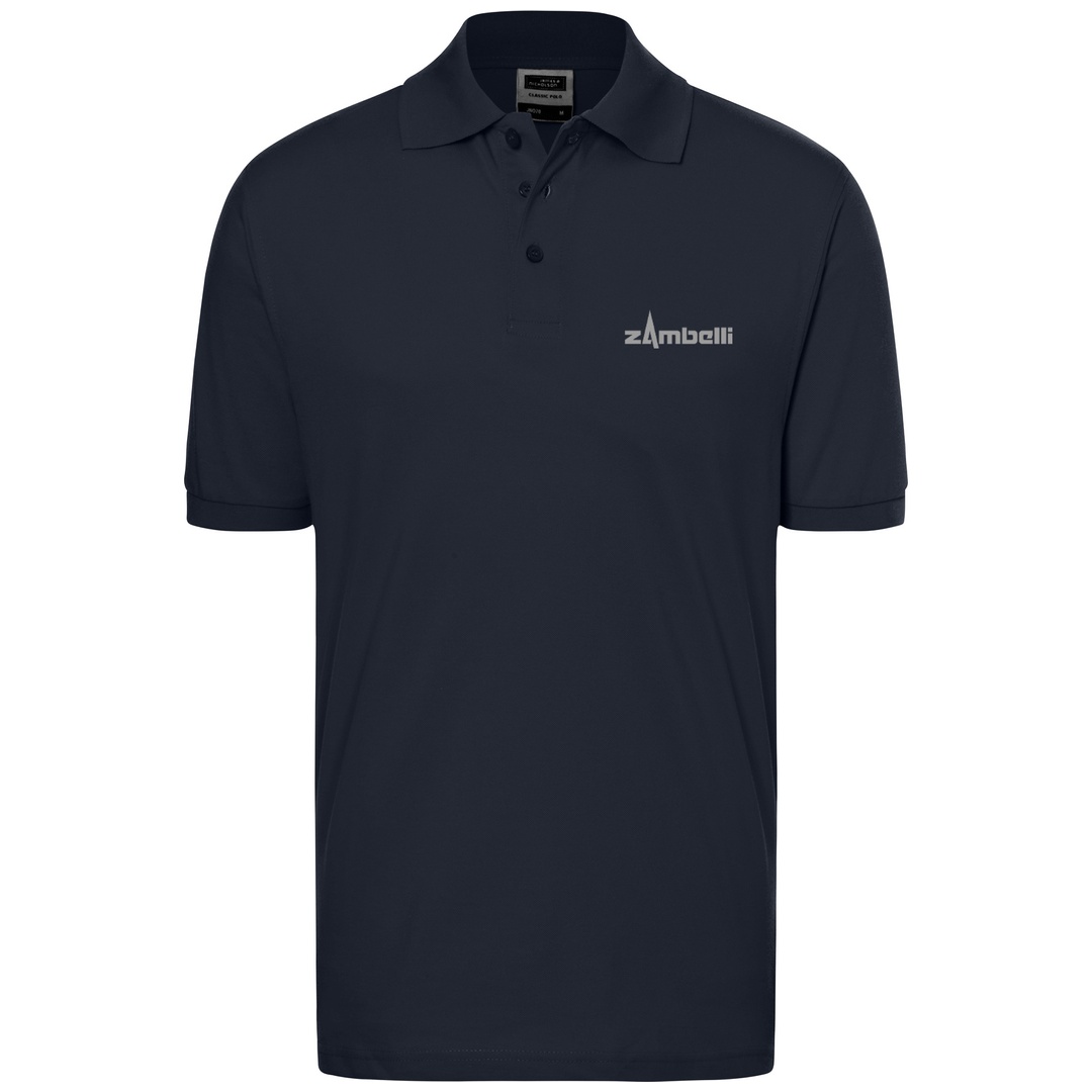 Zambelli- James & Nicholson Poloshirt Herren JN070 Gr. 2XL navy m. Bruststick links