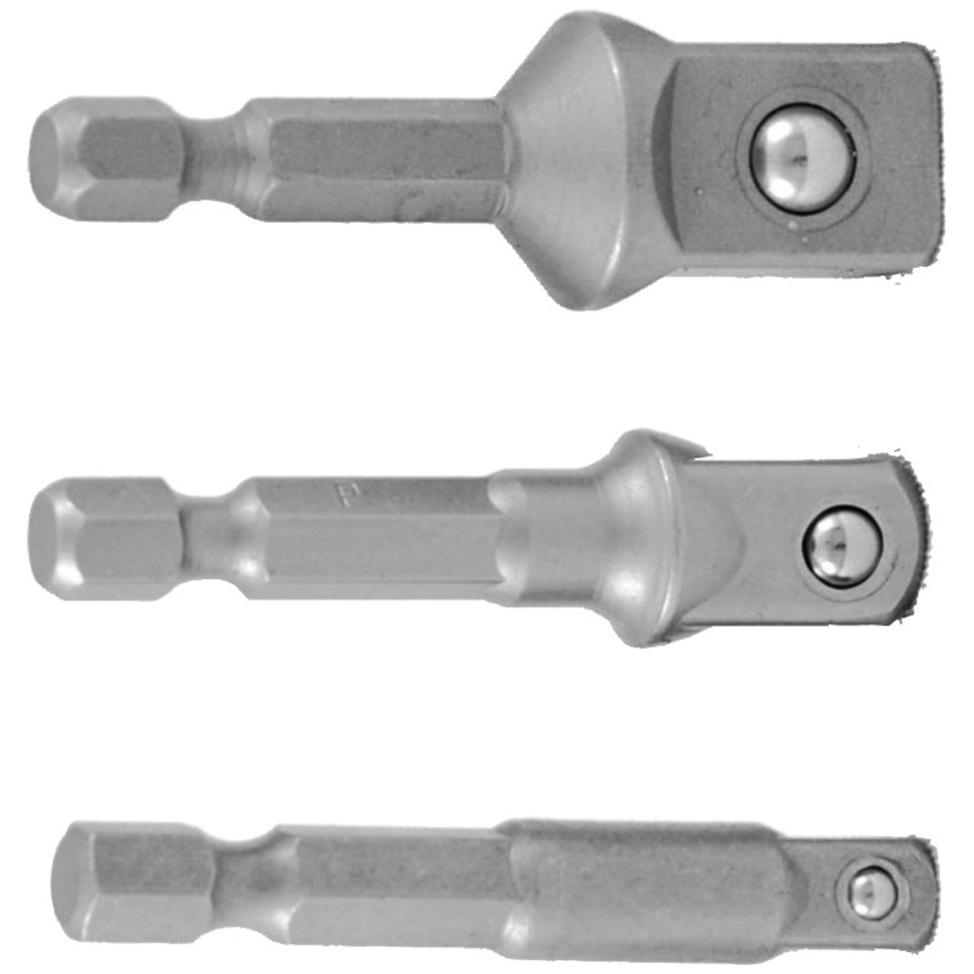Projahn 1/4 Bit Adapter Set 3-tlg.. Länge 50 mm für Stecknüsse 1/4, 3/8, 1/2