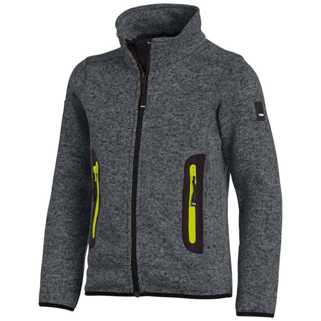 FHB Kinderjacke Strick-Fleece Mats 79598 Gr. 98/104 anthrazit