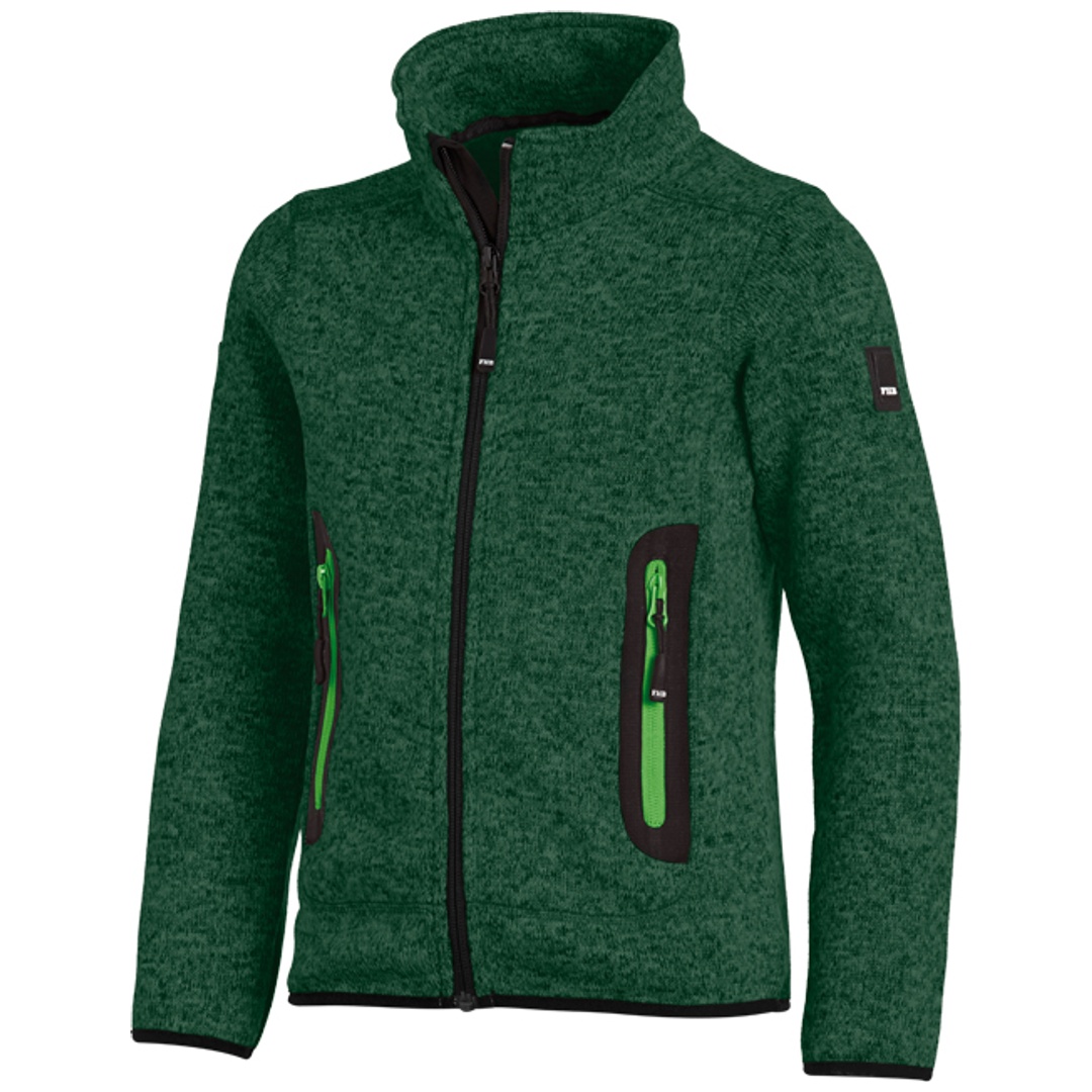 FHB Kinderjacke Strick-Fleece Mats 79598 Gr. 110/116 grün