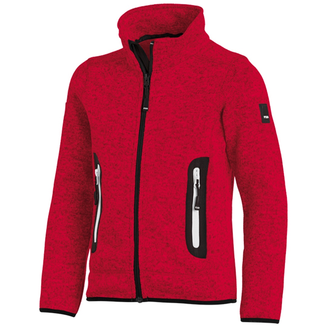 FHB Kinderjacke Strick-Fleece Mats 79598 Gr. 146/152 rot