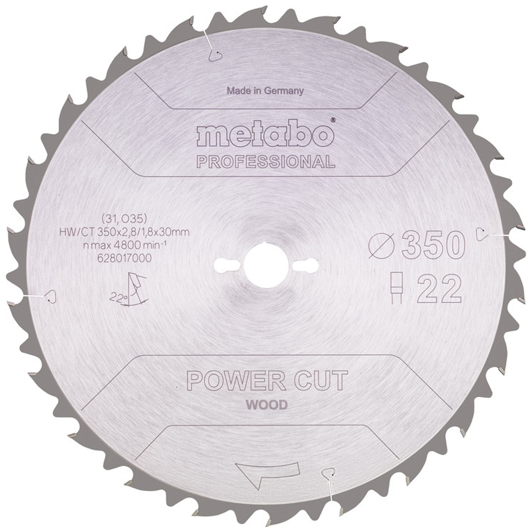Metabo Sägeblatt power cut wood - professional, 350x30, Z22 FZ 22°