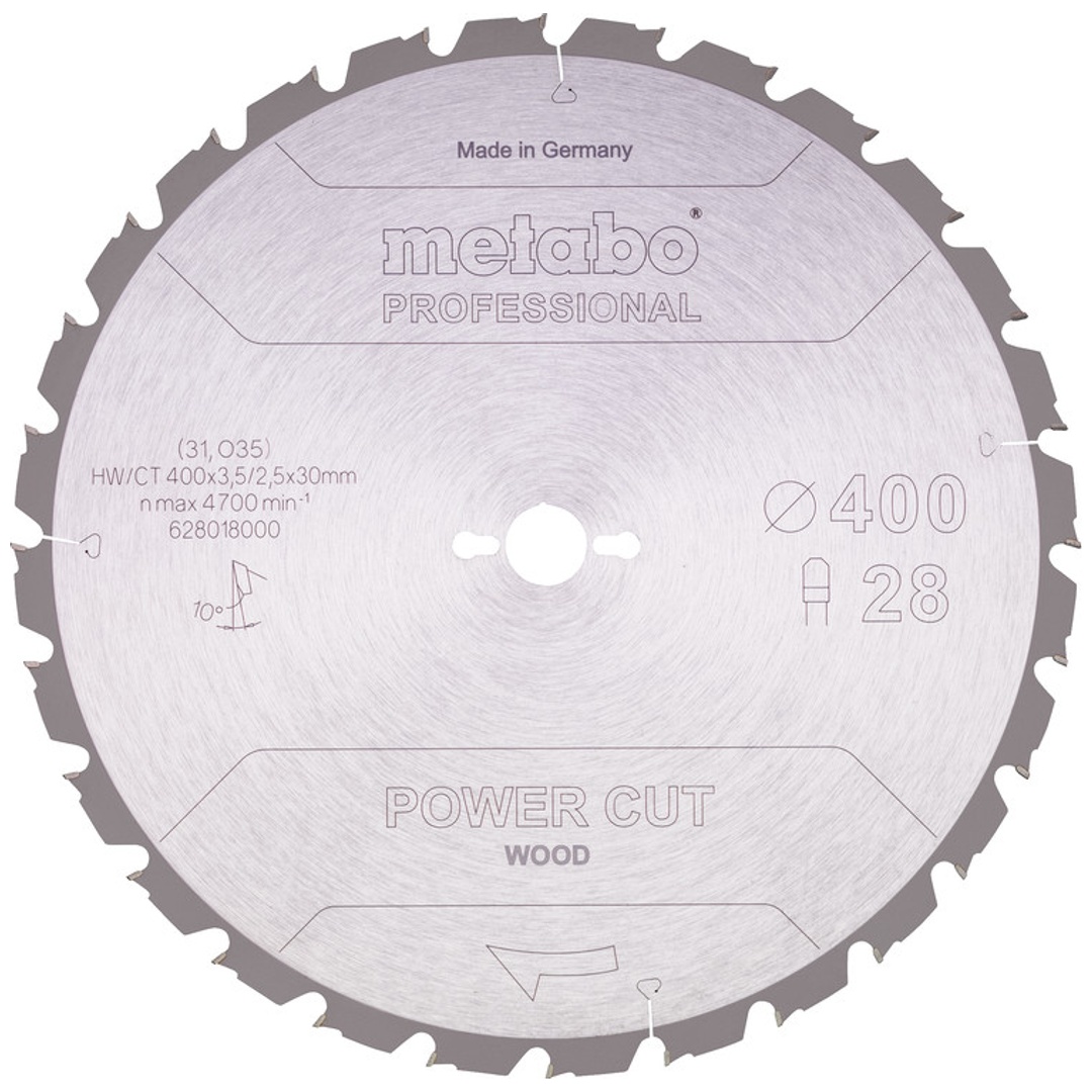 Metabo Sägeblatt power cut wood - professional, 400x30 Z28 TZ 10°