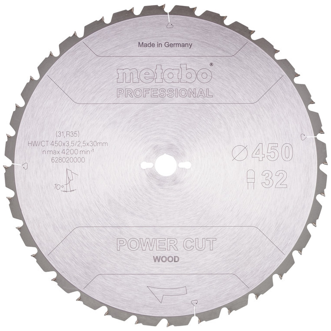 Metabo Sägeblatt power cut wood - professional, 450x30 Z32 TZ 10°
