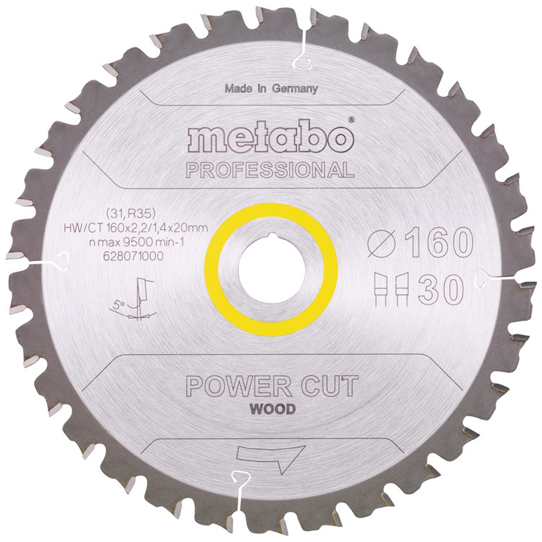 Metabo Sägeblatt power cut wood - professional, 160x20, Z30 WZ 5°