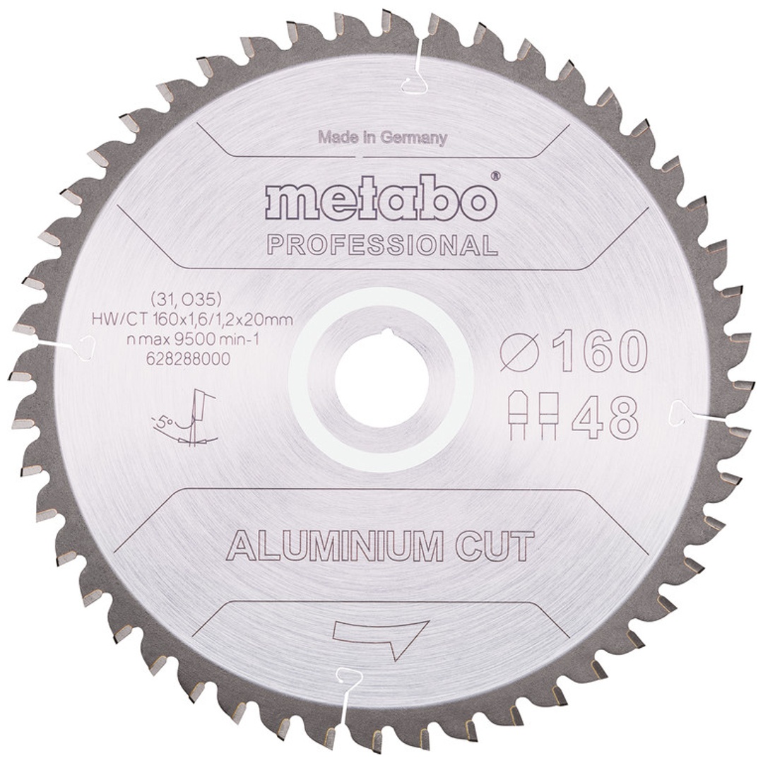 Metabo Sägeblatt aluminium cut - professional, 160x20 Z48 FZ/TZ 5°neg