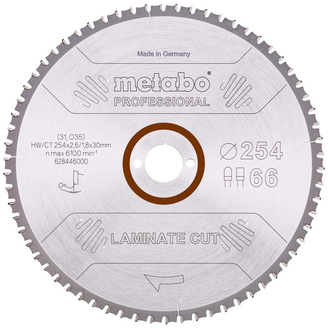 Metabo Sägeblatt laminate cut - professional, 254x30 Z66 FZ/TZ 0°