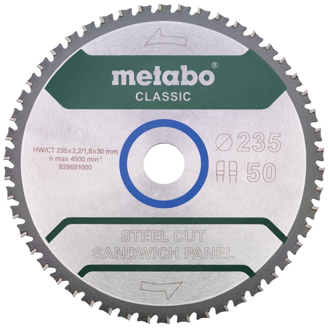 Metabo Sägeblatt steel cut/sandwich panel - classic, 235x30 Z50 FZ/FA 4°