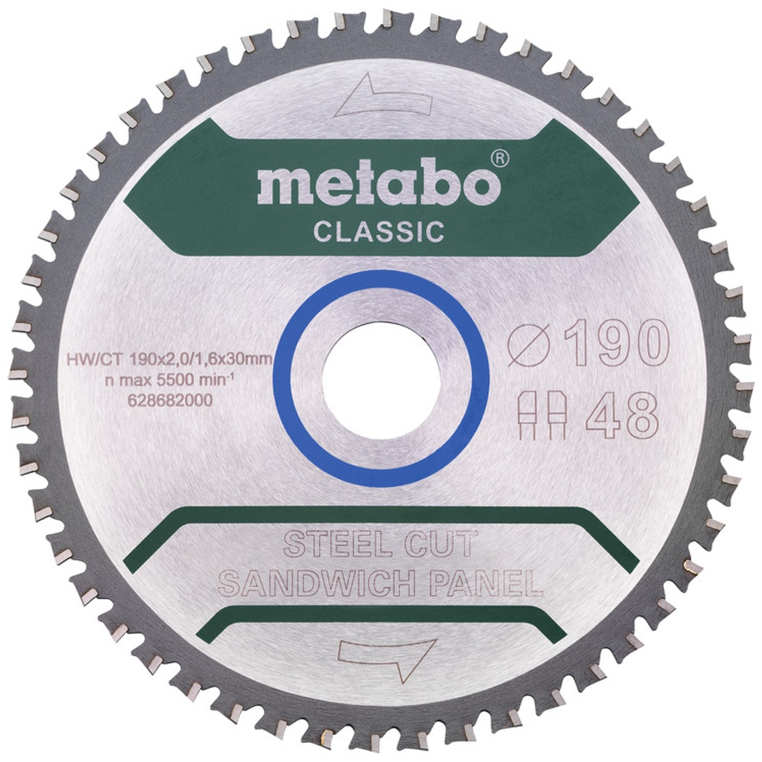 Metabo Sägeblatt steel cut/sandwich panel - classic, 190x30 Z48 FZ/FA 4° /B