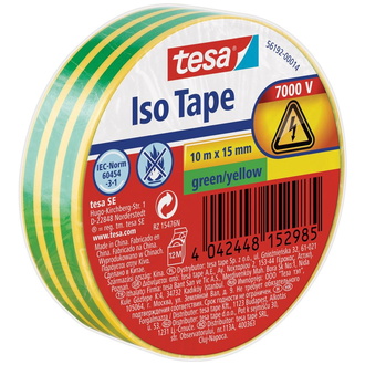 Tesa Isolierband grün/gelb 10m x 15mm