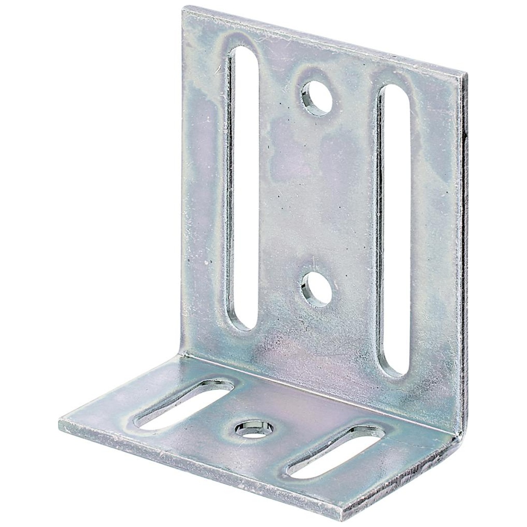 ALBERTS Verstellwinkel, mit Langloch, verzinkt gelb, TxHxB 40x77x65 mm