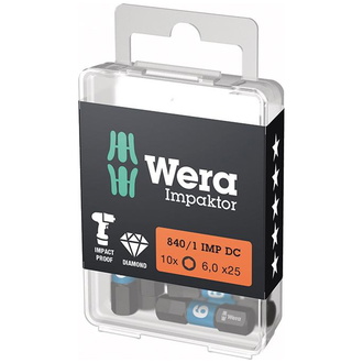 Wera Bit Impaktor 1/4 DIN 3126 C6,3 Innensechskant 6x25mm 10er Pack