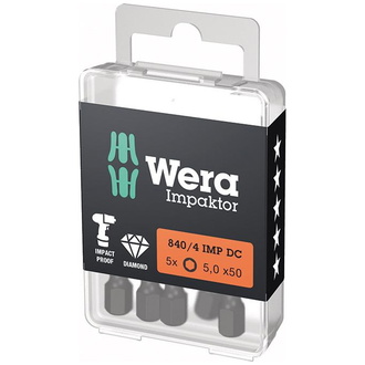 Wera Bit Impaktor 1/4" DIN 3126 E6,3 Innensechskant 5x50mm 5er Pack