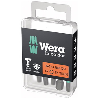 Wera Bit Impaktor 1/4" DIN 3126 E6,3 T25x50mm 5er Pack