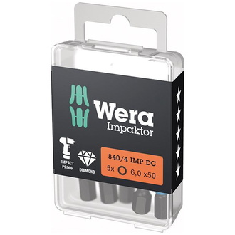 Wera Bit Impaktor 1/4 DIN 3126 E6,3 Innensechskant 6x50mm 5er Pack