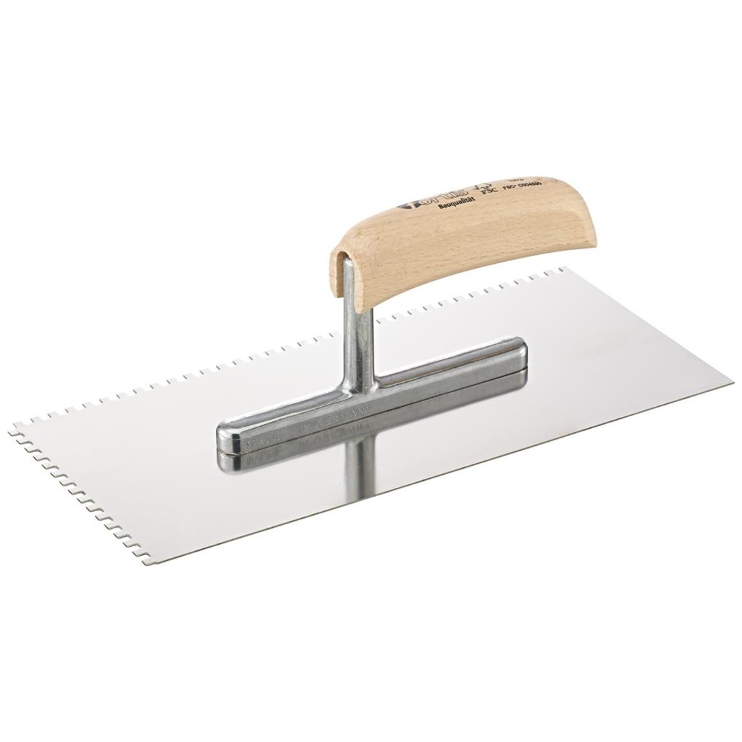 Fortis Glättekelle 280x130mm gezahnt 4x4mm rostfrei
