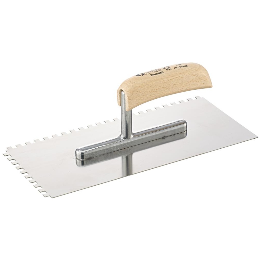 Fortis Glättekelle 280x130mm gezahnt 6x6mm rostfrei