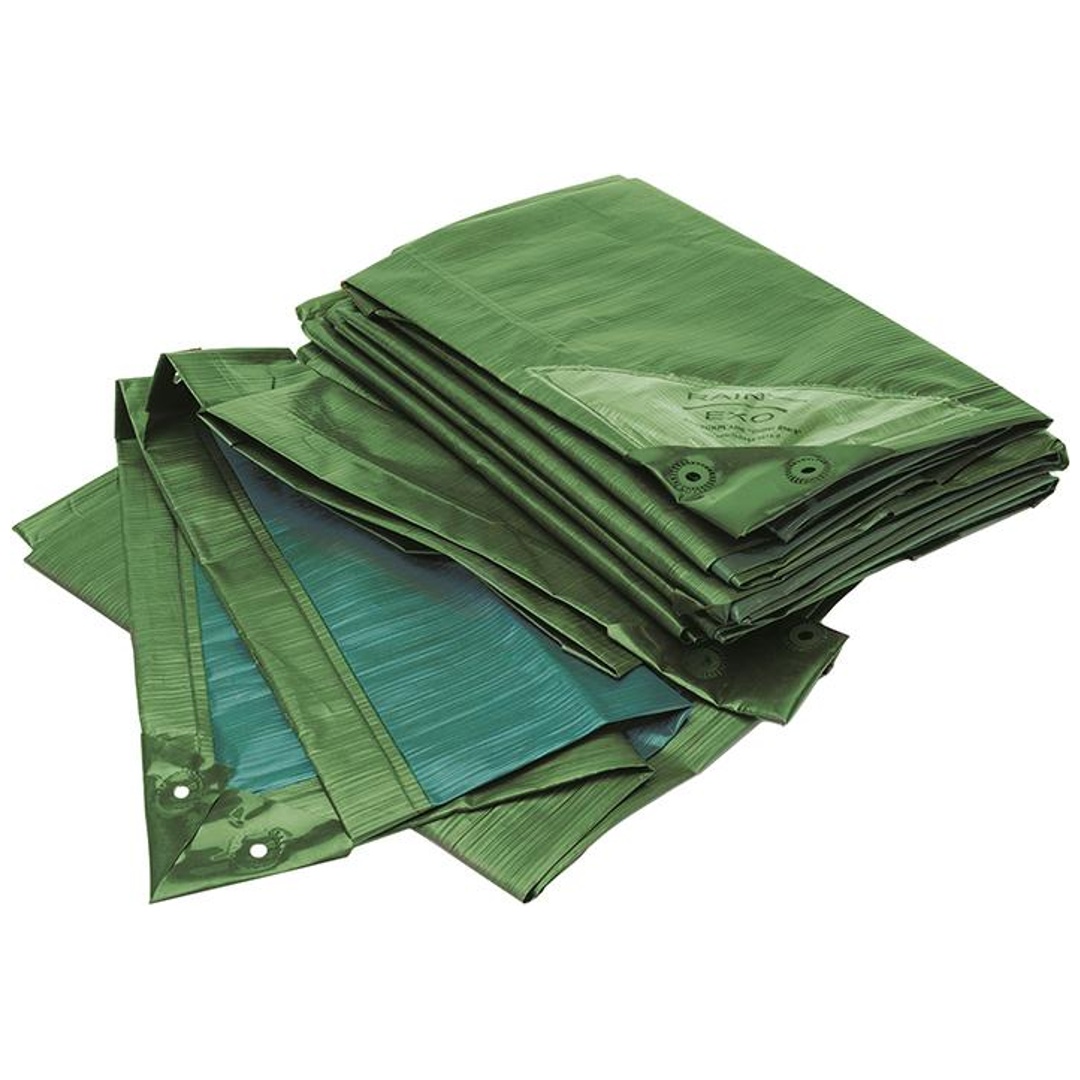 Abdeckplane RAINEXO, 150 g/m², 2x3 m, grün/blau