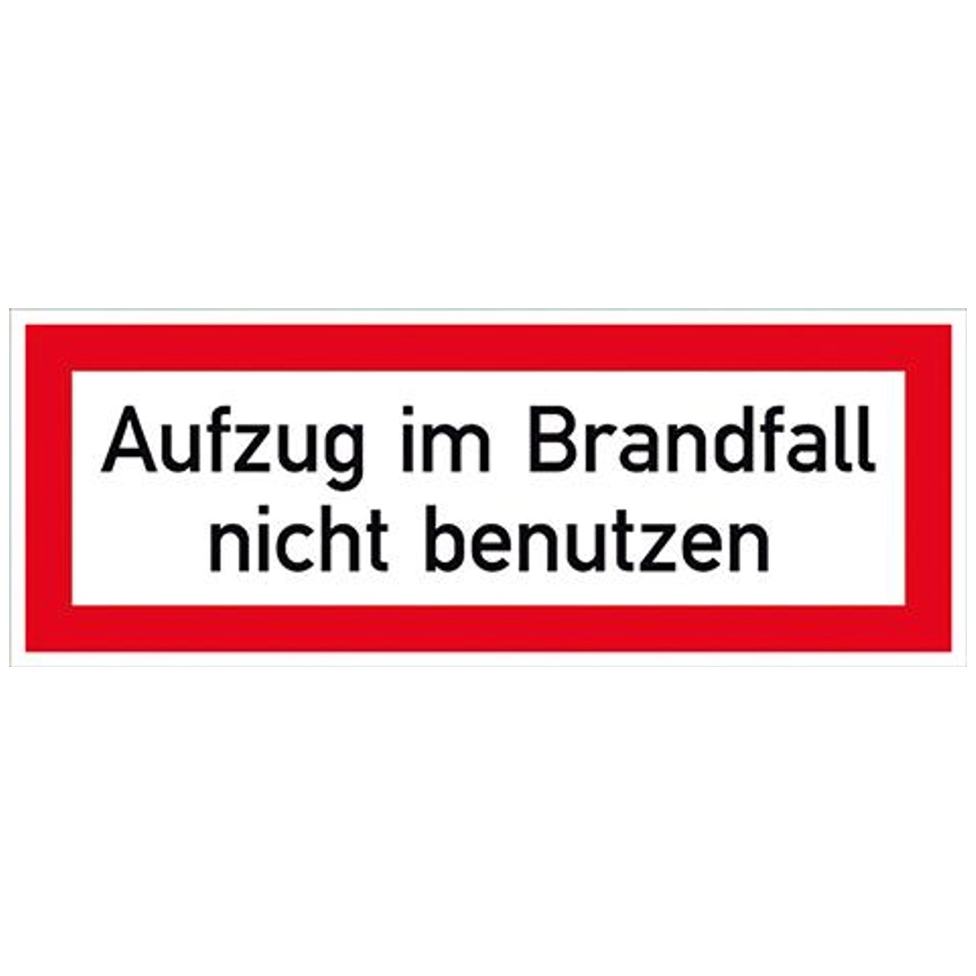 SafetyMarking Brandschutzschild Folie B148xH52 mm Aufzug im Brandfall nicht benutzen