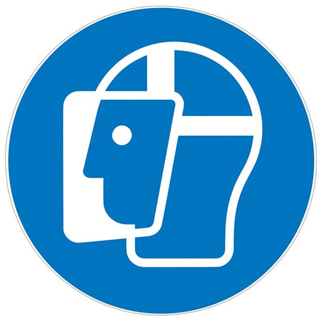 SAFETYMARKING Gebotsschild M013 Gesichtsschutz benutzen Aluminium geprägt ø 200mm