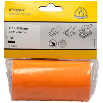 Klingspor PL 31 B Rollen, 115 x 5000 mm Korn 180, SB-verpackt in Folie