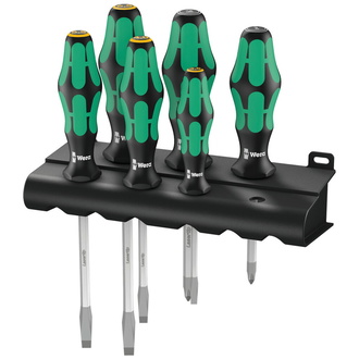 Wera 334/355 SK/6 Schraubendrehersatz Kraftform Plus Lasertip + Rack, 6-tlg.