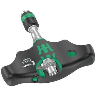 Wera 416 RA Quergriff-Bits-Handhalter mit Ratschenfunktion und Rapidaptor Schnellwechselfutter, 1/4 x 45 mm