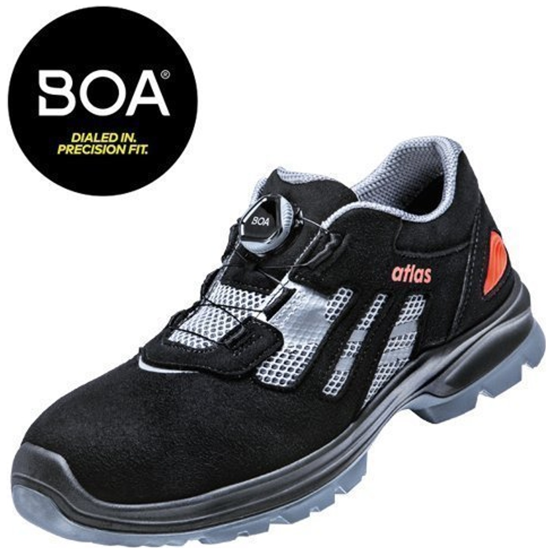 Atlas Sicherheitshalbschuh Flash 3205 Boa S1P ESD SRC DGUV Gr. 46 schwarz/grau