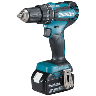 Makita Akku-Schlagbohrschrauber 18V, 50 Nm, 0-1.900 U/min, 2x Akku, Schnellladegerät, Zubehör, MAKPAC