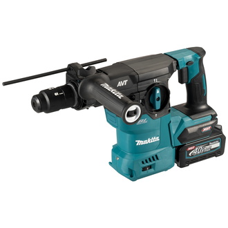 Makita Akku-Kombihammer HR009GM202, 40 V, SDS-plus, incl. 2x Akku 4 Ah, Schnellladegerät, Zubehör, Staubabsaugung, Transportkoffer