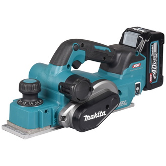 Makita Akku-Hobel KP001GM201, 40 V, 82 mm, incl. 2x Akku XGT 4 Ah, Schnellladegerät, MAKPAC, Zubehör