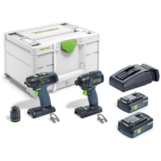 Festool Schrauber- und Bohrer-Set TID 18 HPC 4,0 I-Set T18, Akku-Pack, Ladegerät, Zubehör, Systainer