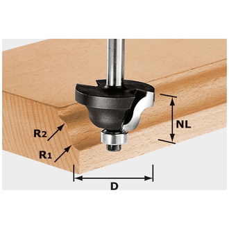 Festool Doppelradienfräser HW S8 D31,7/R4/R4