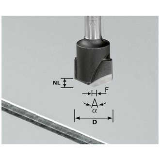Festool V-Nutfräser HW S8 D18-135°/Alu