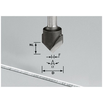 Festool V-Nutfräser HW S8 D18-90°/Alu