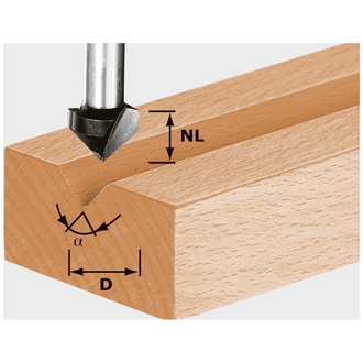Festool V-Nutfräser HS S8 D11/9,5/60°