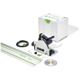 Festool Tauchsäge TS 55 FEBQ-Plus-FS, incl. Kreissägeblatt, Führungsschiene, Zubehör, Systainer