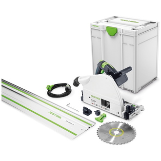 Festool Tauchsäge TS 75 EBQ-Plus-FS, incl. Kreissägeblatt, Führungsschiene, Zubehör, Systainer