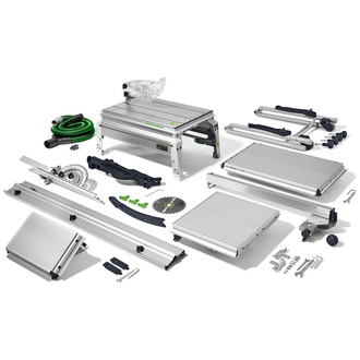 Festool Tischzugsäge CS 50 EBG-Set PRECISIO, incl. 1x Kreissägeblatt, Absaug-Set, Schiebetisch, Zubehör, Karton