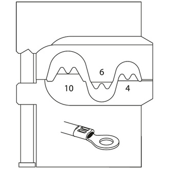 Gedore Modul-Einsatz für unisolierte Kabelschuhe 4/6/10