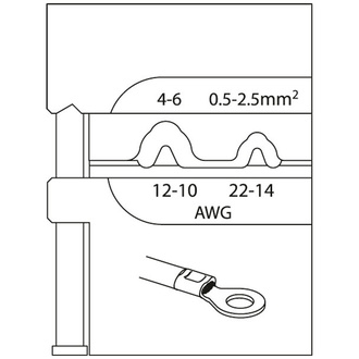 Gedore Modul-Einsatz für unisolierte Kabelschuhe 0,5-2,5/4-6