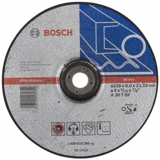 Bosch Schruppscheibe gekröpft Expert for Metal A 30 T BF, 230 mm, 22,23 mm, 8 mm