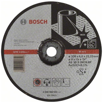 Bosch Schruppscheibe gekröpft Expert for Inox AS 30 S INOX BF, 230 mm, 22,23 mm, 6 mm