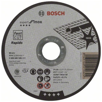 Bosch Trennscheibe gerade Expert for Inox - Rapido AS 60 T INOX BF, 125 mm, 1,0 mm