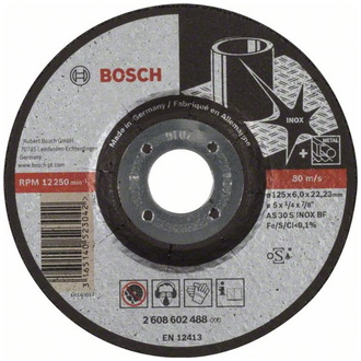 Bosch Schruppscheibe gekröpft Expert for Inox AS 30 S INOX BF, 125 mm, 22,23 mm, 6 mm