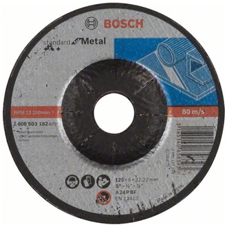 Bosch Schruppscheibe gekröpft, Standard for Metal A 24 P BF, 125 mm, 22,23 mm, 6 mm