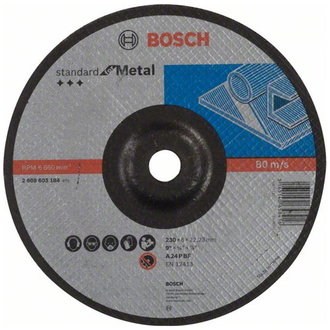 Bosch Schruppscheibe gekröpft, Standard for Metal A 24 P BF, 230 mm, 22,23 mm, 6 mm