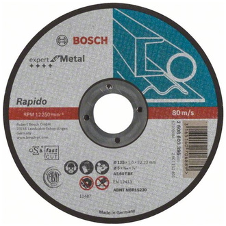 Bosch Trennscheibe gerade Expert for Metal, Rapido AS 60 T BF, 125 mm, 1,0 mm